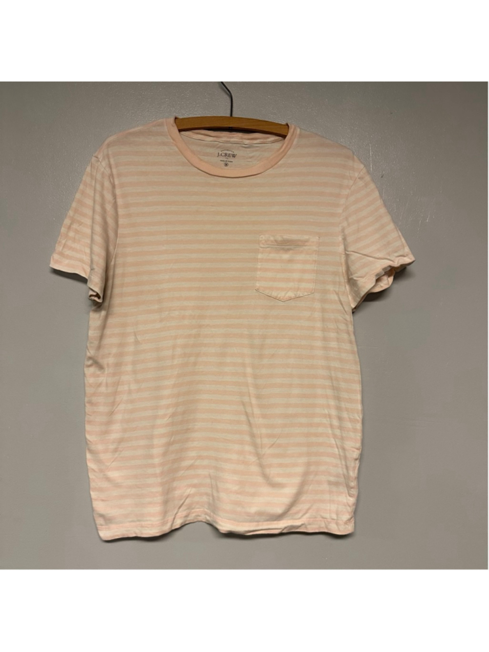 J.Crew Pink & White Striped Short Sleeve Tee Women’s Size Medium